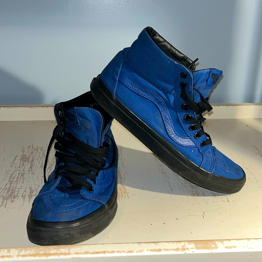 VANS SK8-Hi REISSUE CANVAS BLUE & BLACK/LGHTGM MEN’s 9.5